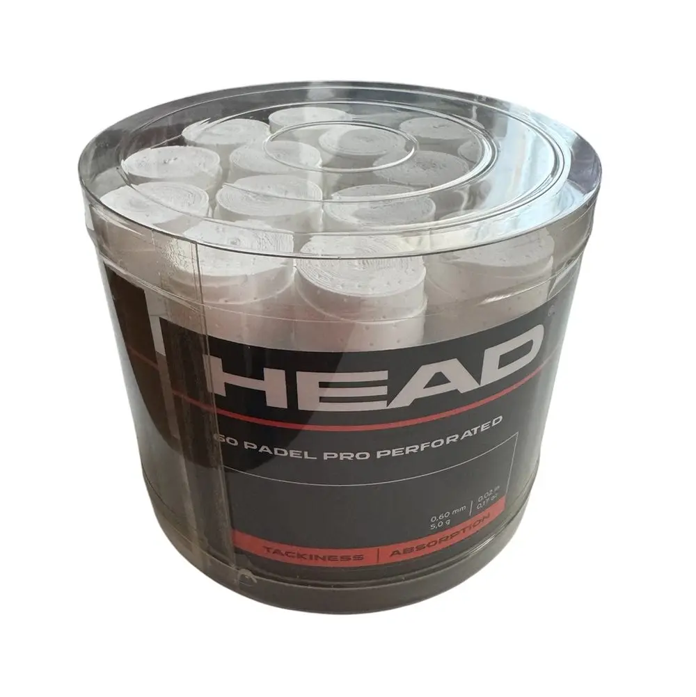 Overgrips HEAD Pádel Pro Perforado |   Tambor 60 Unidades o Paquetes |   Agarre y transpiración