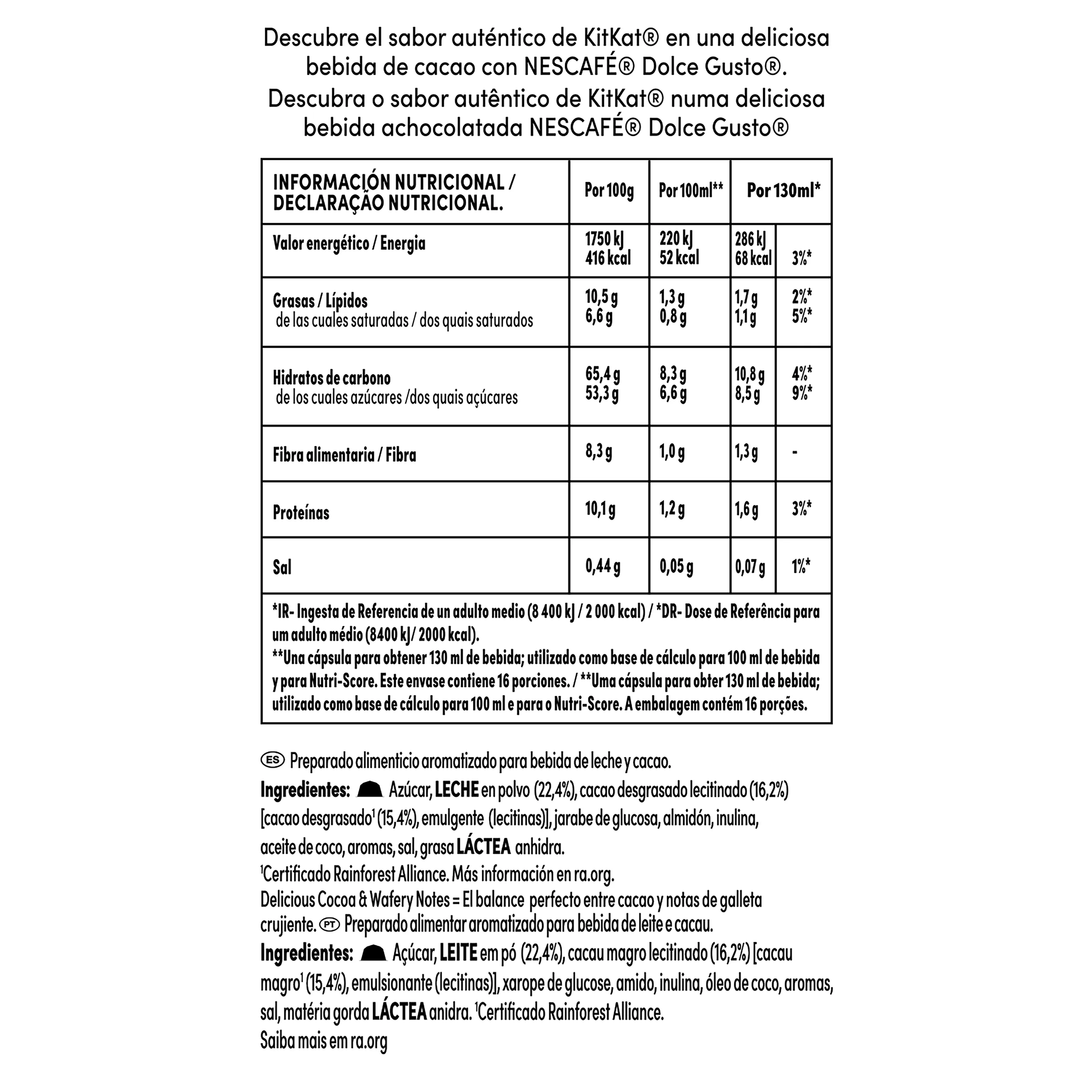 Nescafé dolce gusto chocolate kitkat, pack of 3 x 16 capsules - 48 kitkat capsules, waffle and cocoa flavor - qumir #4