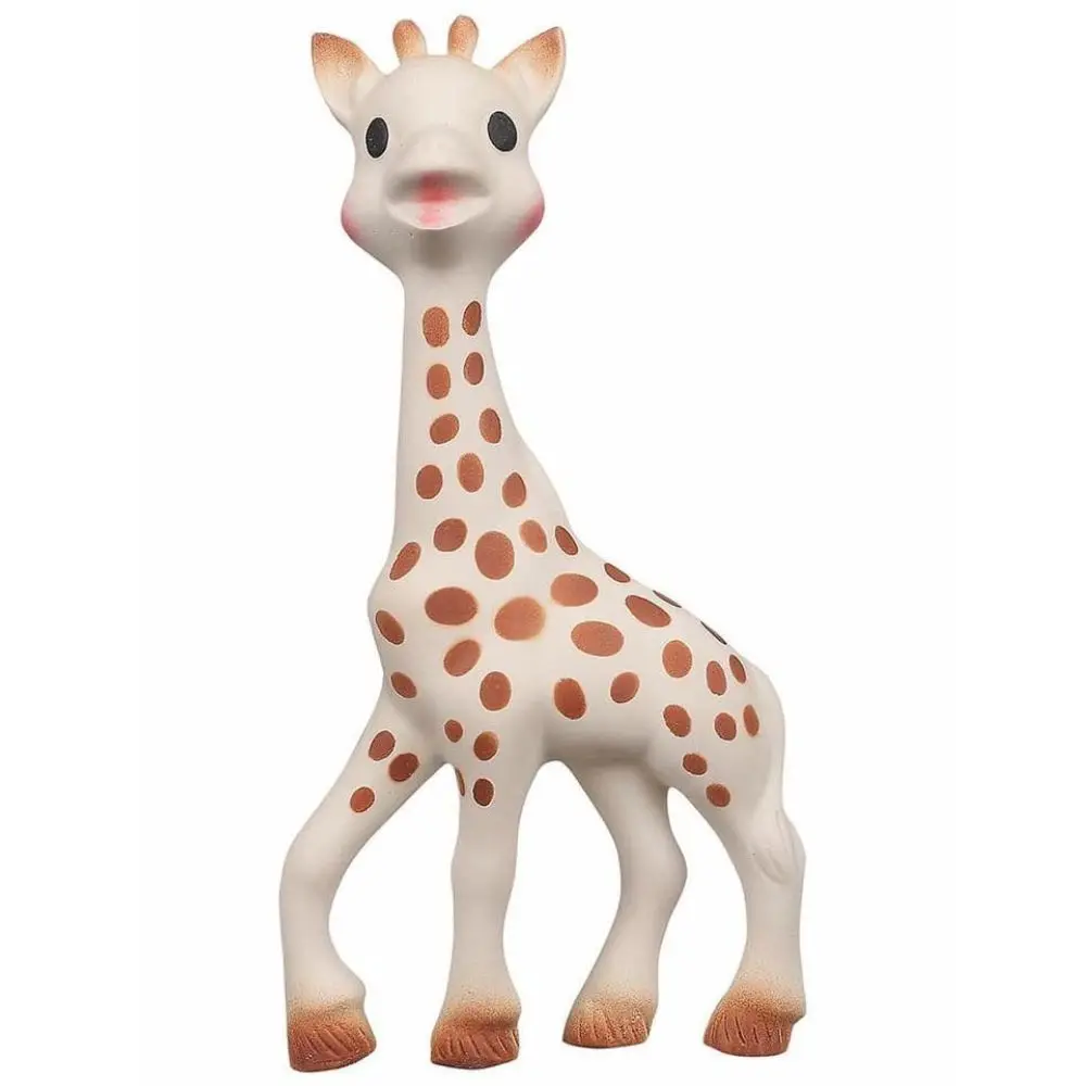 Baby teether Sophie la Girafe, Natural rubber sensory toy for early stimulation