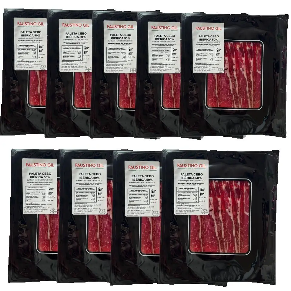 PALETA IBERICA CEBO 50% RAZA IBERICA LONCHEADA -9 Sobres de 