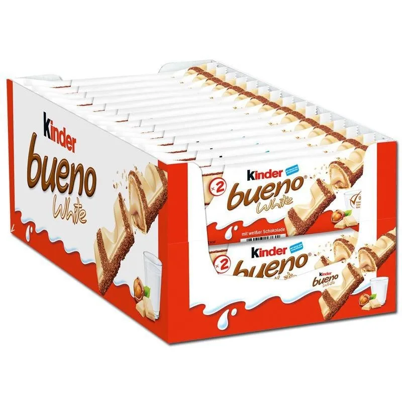 Kinder Bueno White, caja de 30 unidades 2 Barritas 43 gr. 8000500121467