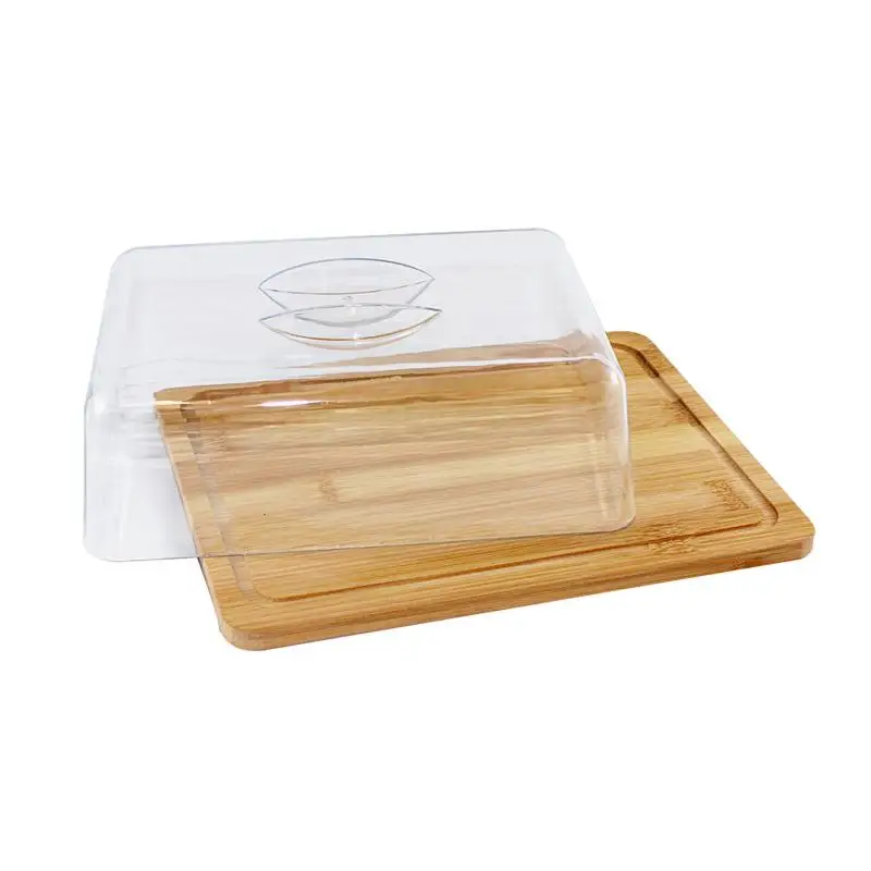 STARLEY-Quesera de bambú con tapa marrón nórdica, de 26x8.5cm