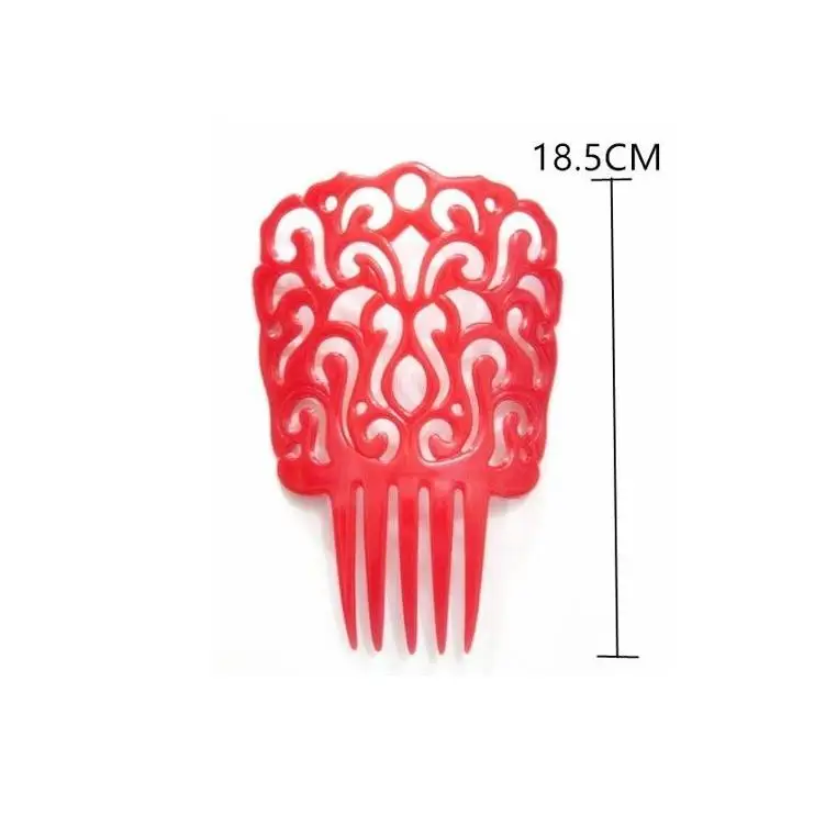 Complement, traditional large red Sevillian comb, 13x19cm, plastic. # Sevillana # Red #1 unit