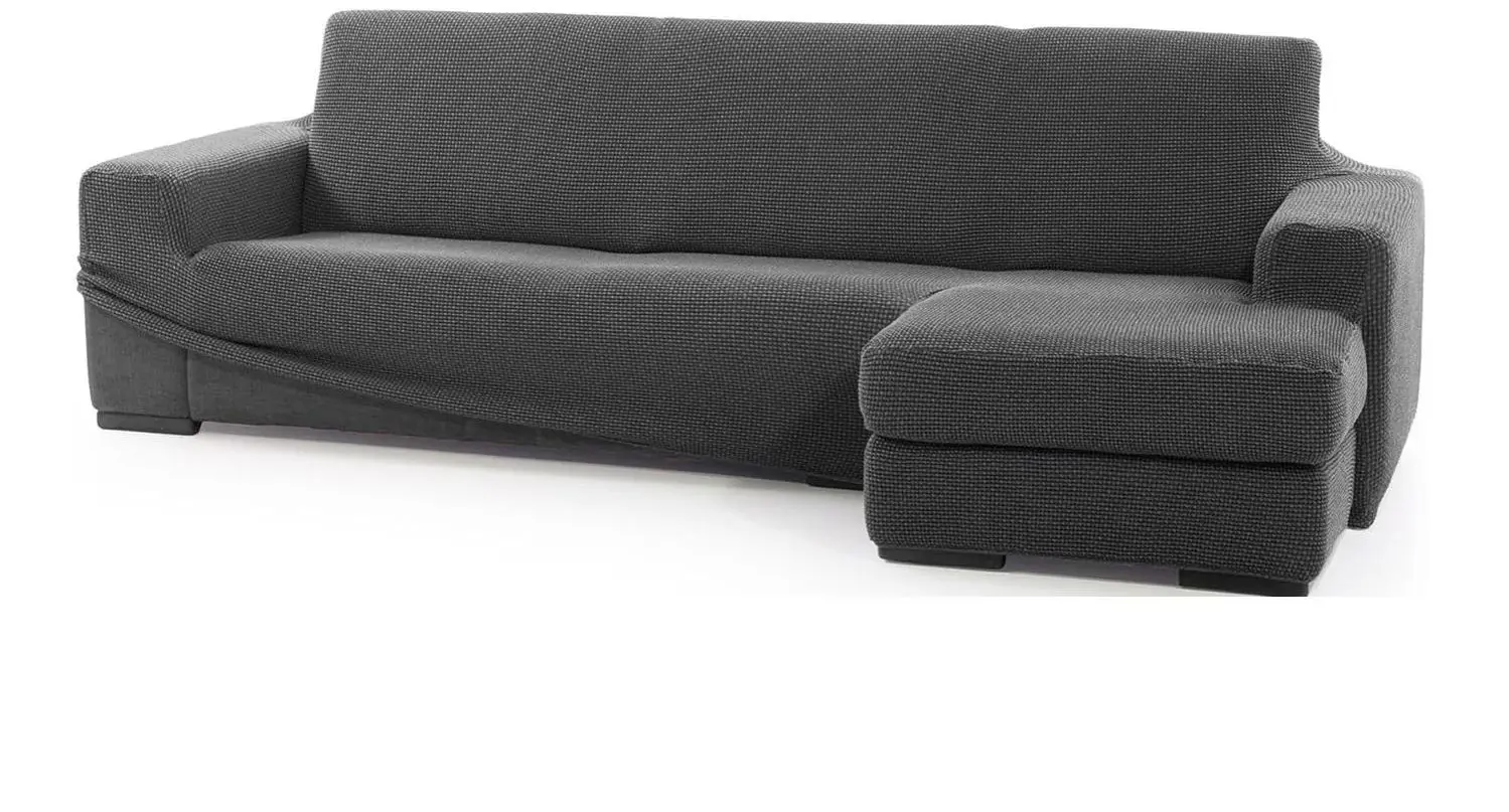 Funda de Sofá Bielástica para Chaise Longue, 240-320 cm, Super Elástica, Jacquard, Multicolor