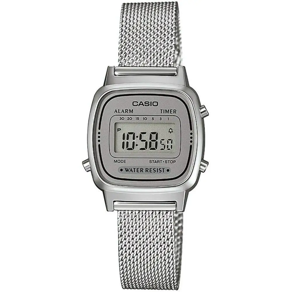 Reloj Casio digital LA670WEM-7EF correa de acero water resist