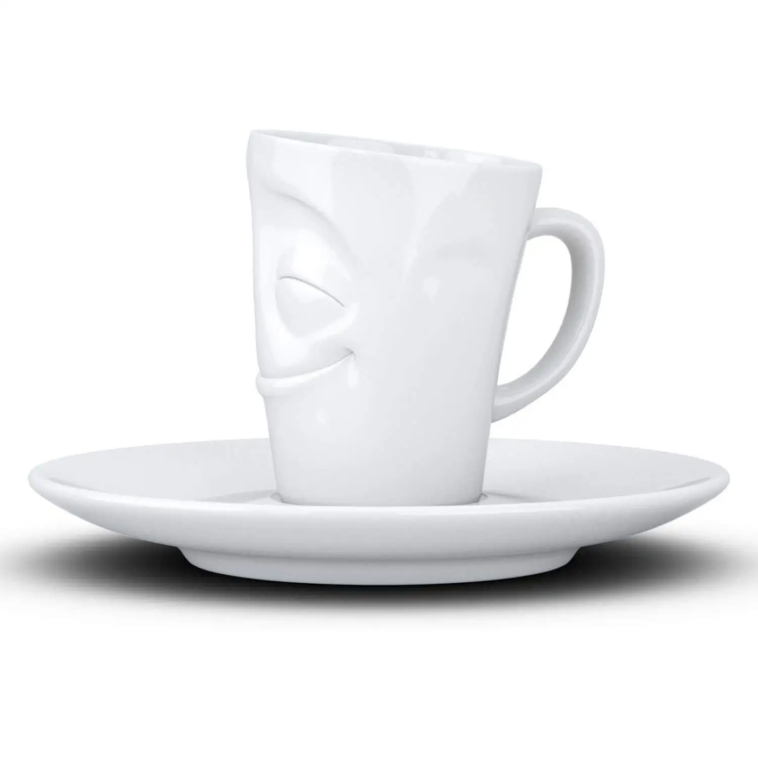 FIFTYEIGHT PRODUCTS - Taza de Café Expresso con Cara Alegre de Porcelana Dura de Alta Calidad