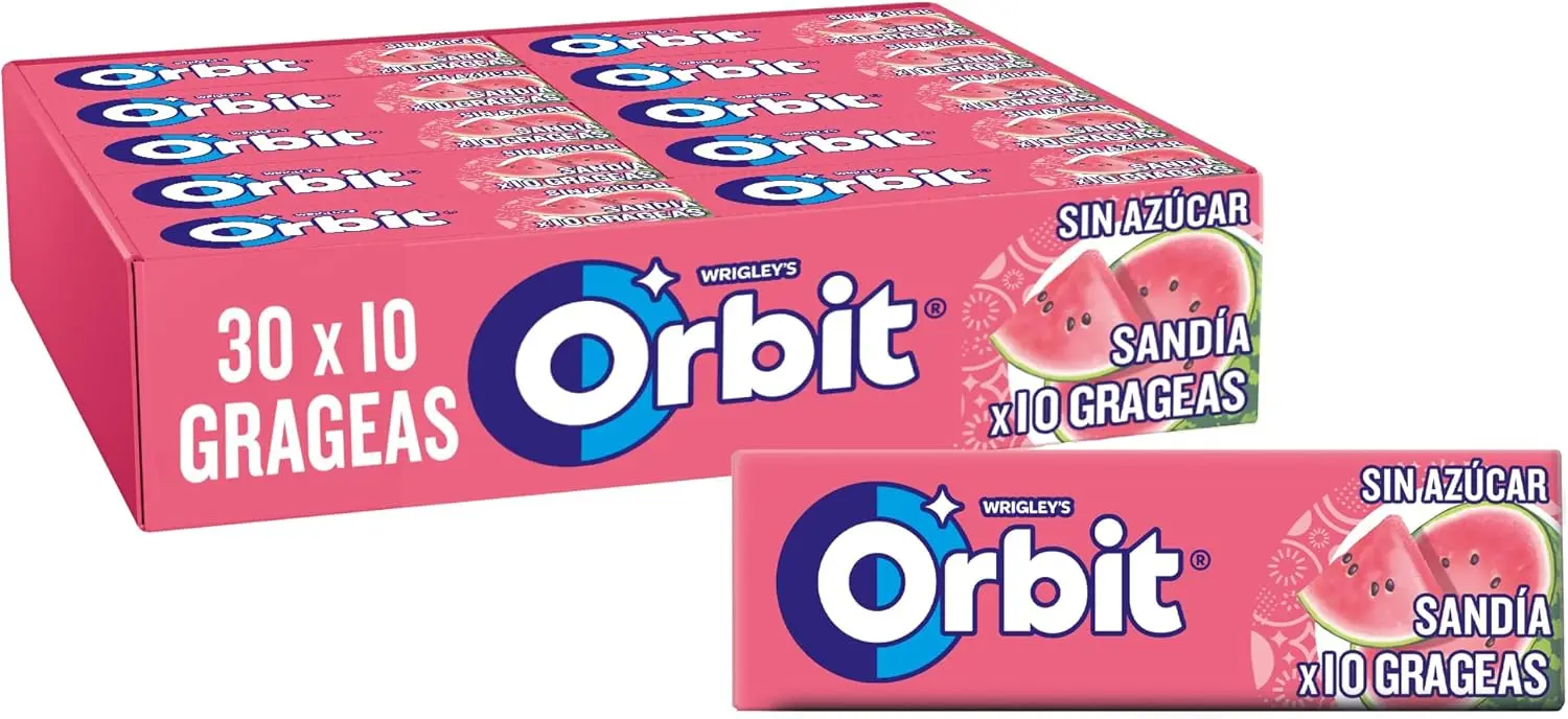 Orbit sugar-free gum strong mint and eucalyptus flavor (30 x 10 gums)-orbit blueberries-orbit sandia #4