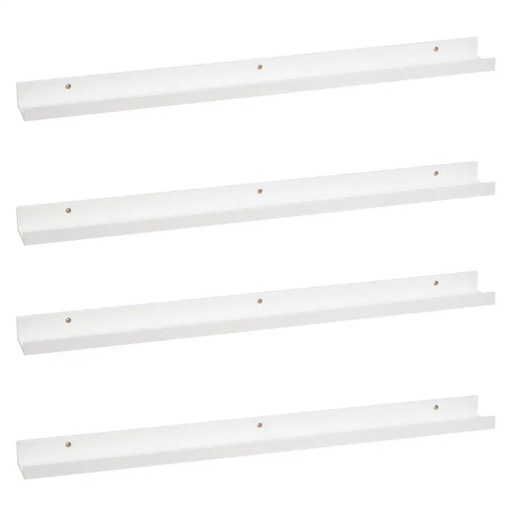 Set de 4 estantes repisa para cuadros de MDF blancos de 100 cm Lola Home