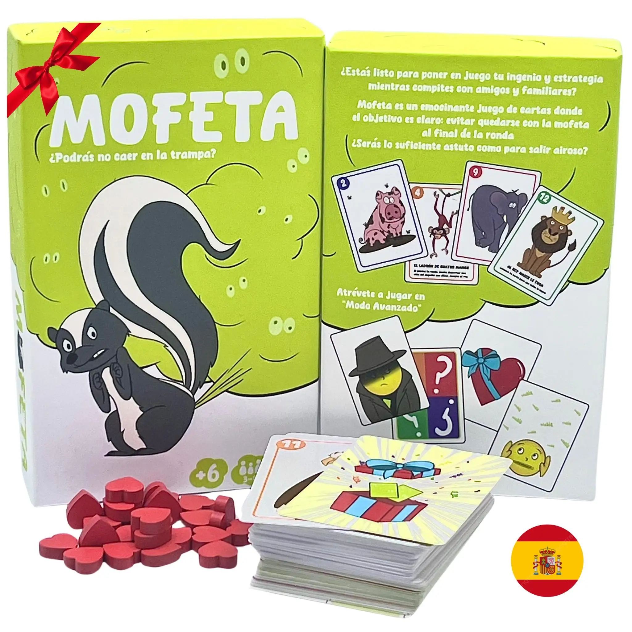 Juego de Cartas Mofeta para Niños a Partir de 6 Años - Juego de Mesa Familiar que aprenderás a jugar en 1 minuto