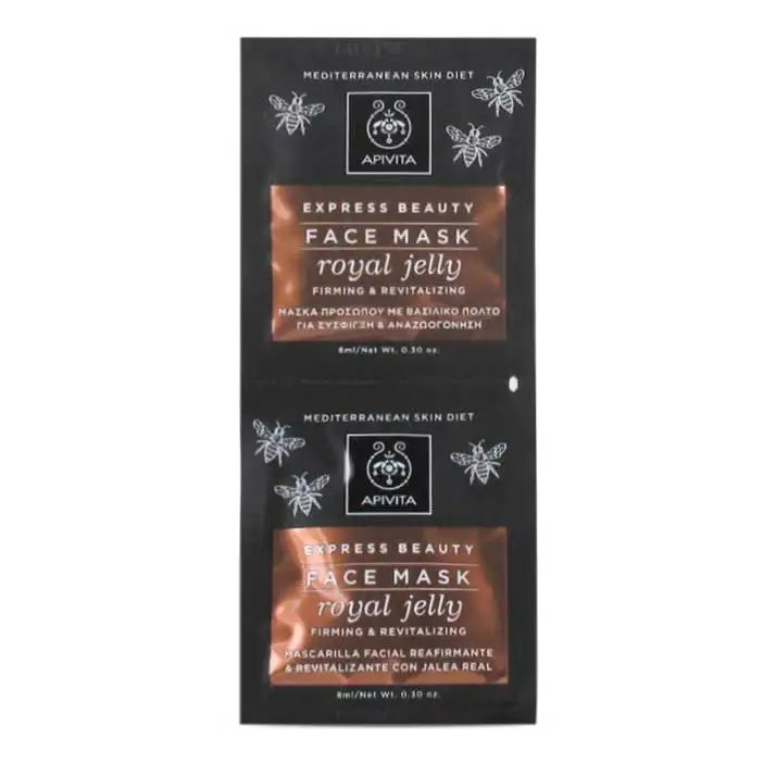 Apivita Express Gold Mascarilla Facial Reafirmante Jalea  Real 2X8 Ml