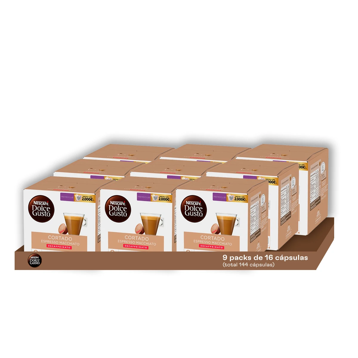 Dolce Gusto - Pack Especial Cortado Descafeinado (144 Unidades) | La Intensa Plenitud de un Cortado con Toque de Leche, pero Sin Cafeína, Perfecto para Disfrutar a Cualquier Hora Sin Renunciar al Sabor