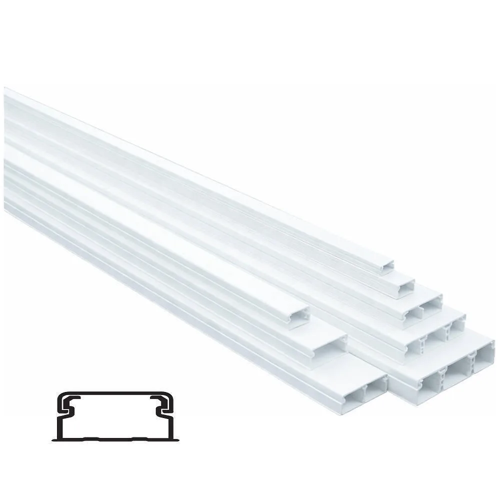 Canaleta 20x12,5 mm Brico Eléctrico - 2 m para Organización de Cableado en Instalaciones Eléctricas