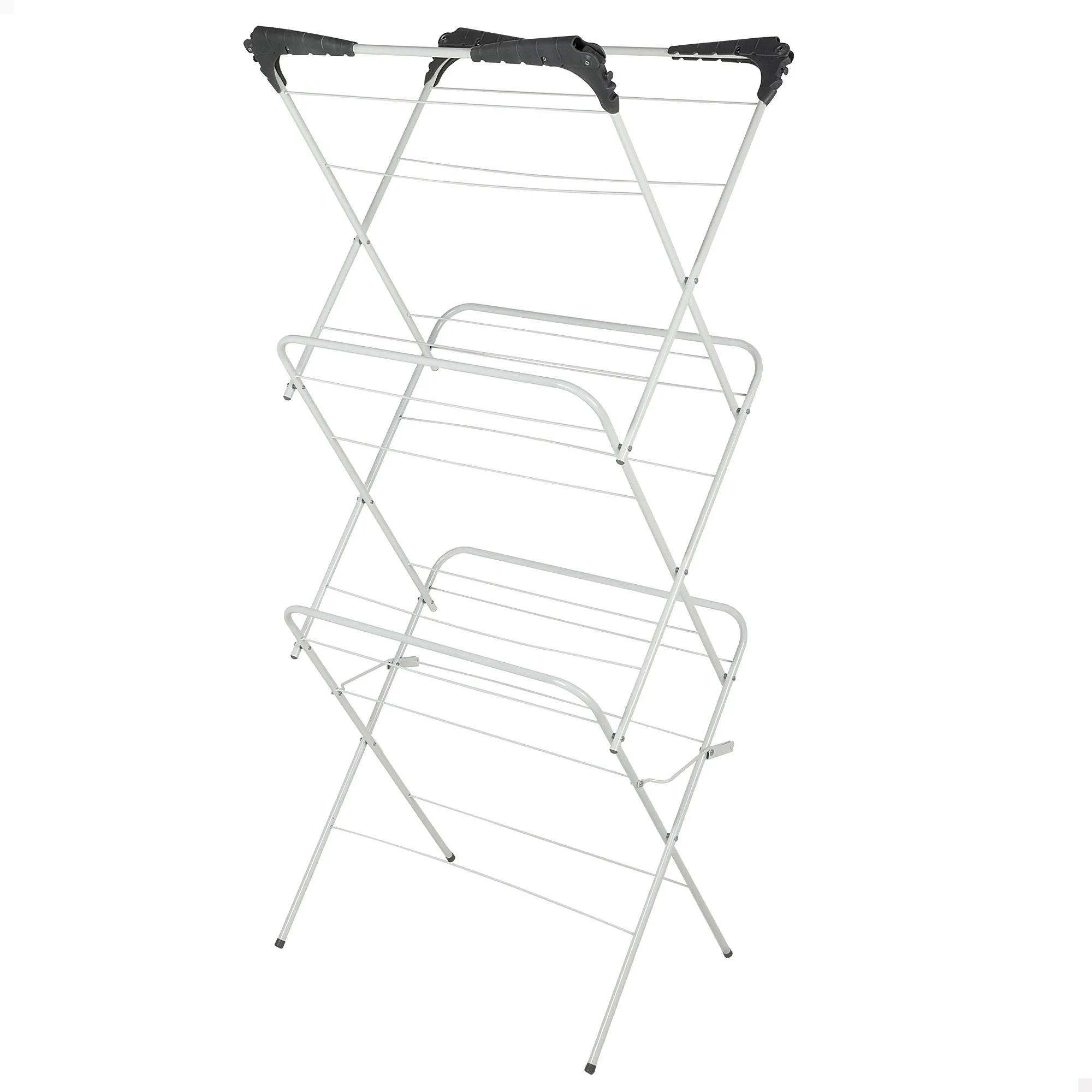 Max Home - Tendedero extensible plegable, 3 alturas, peso soportado 10 kg, barras extraíbles superiores, estructura estable metálica, tenderetes de ropa plegables, exterior e interior, fácil de