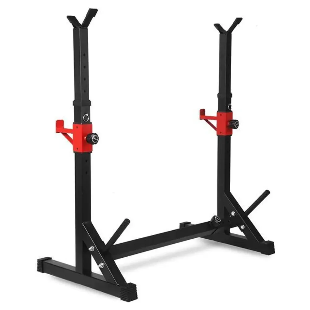 Ozio Fitness Soporte Rack Pesas Ajustable Negro Profesional Carga Máxima de 200 Kg - Estabilidad y Seguridad - Fácil Montaje