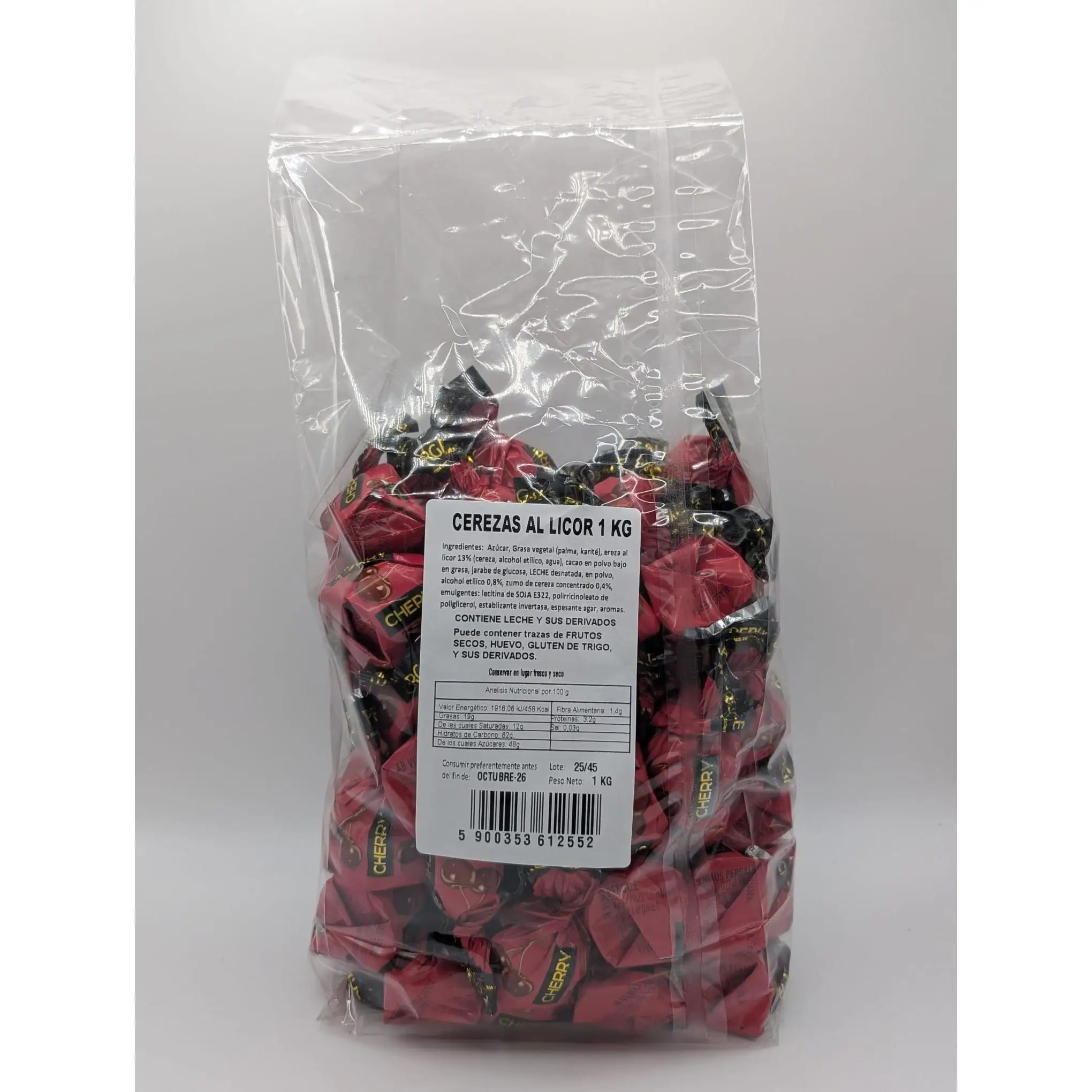 BOMBON CEREZAS AL LICOR BOLSA 1 KG