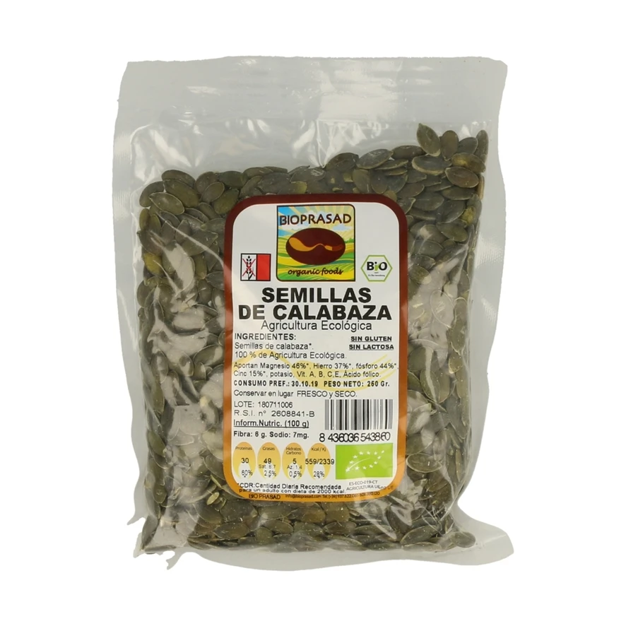 Semillas de Calabaza Sin Gluten Bio 500g Bioprasad