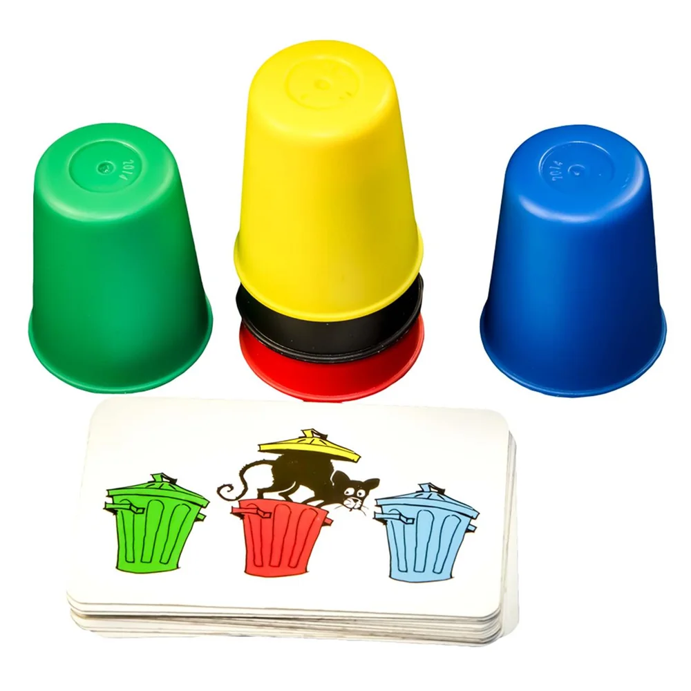 Speed Cups Version 2 Mercurio - Exciting family board game for 1-10 players, includes 19 colorful cards and 10 durable plastic cups, easy to learn, enhances reflexes and strategic thinking for hours of fun. #4