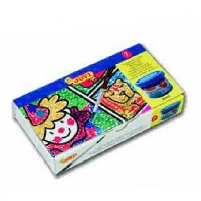 Jovi children's temperas paint set - 7 35 ml jars in assorted colors with brush and mixing bottle. Great covering power, easy application and quick drying. Based on natural ingredients, gluten-free and free of the main allergens.