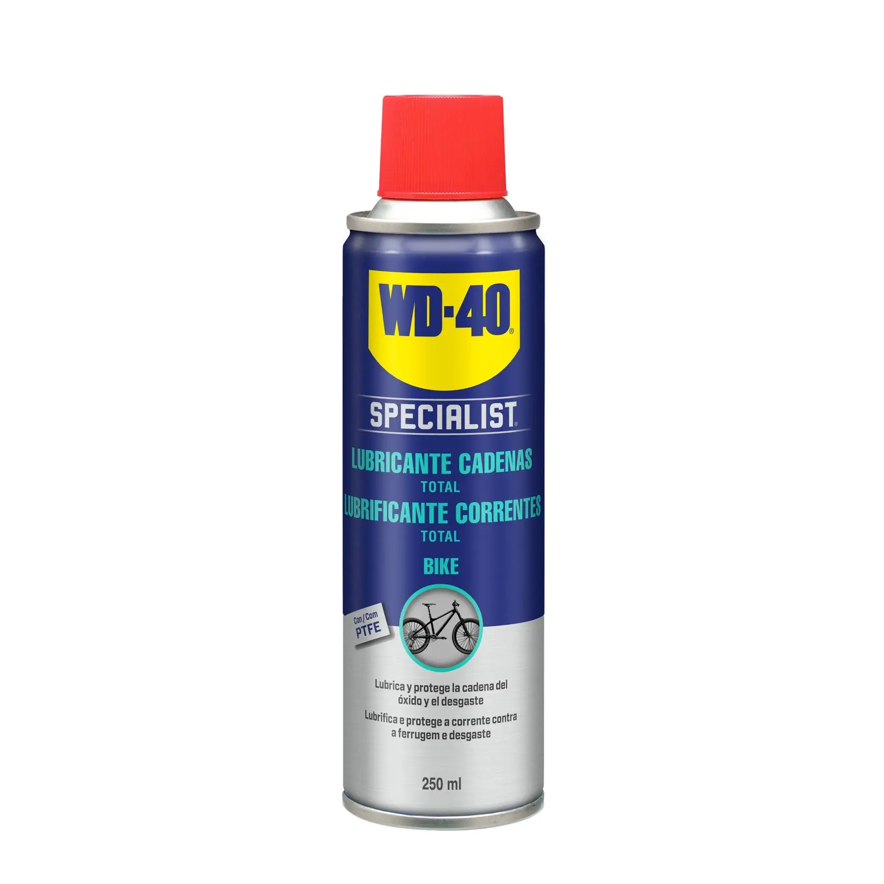 Lubricante Multiusos WD 40 especial Cadenas de Bicicletas 250ML: reduce la fricción y el desgaste de la cadena y penetra en las juntas de la cadena