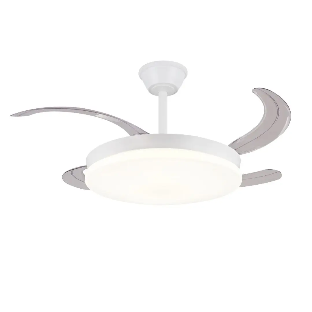 Ventilador de techo con luz led PB Lighting CHLOE XL 72W con aspas retráctiles blanco, Ø122cm, CCT, regulable y con mando
