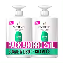 Pack 2x1000ml Pantene Champú Repara y Protege – Nutrición Pro-V con Antioxidantes, Ideal para Pelo Seco y Dañado, Sin Aceites Minerales ni Colorantes