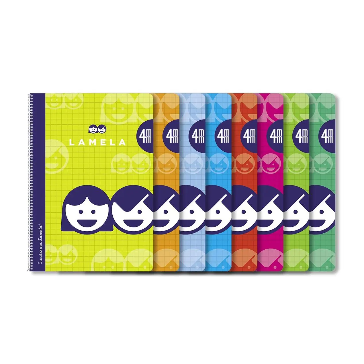 Lamela Cuaderno Espiral 4º (Cuarto) Cubierta Cartoncillo Plastificado 40H 70grs Cuadrovía 4mm (Pack de 10)