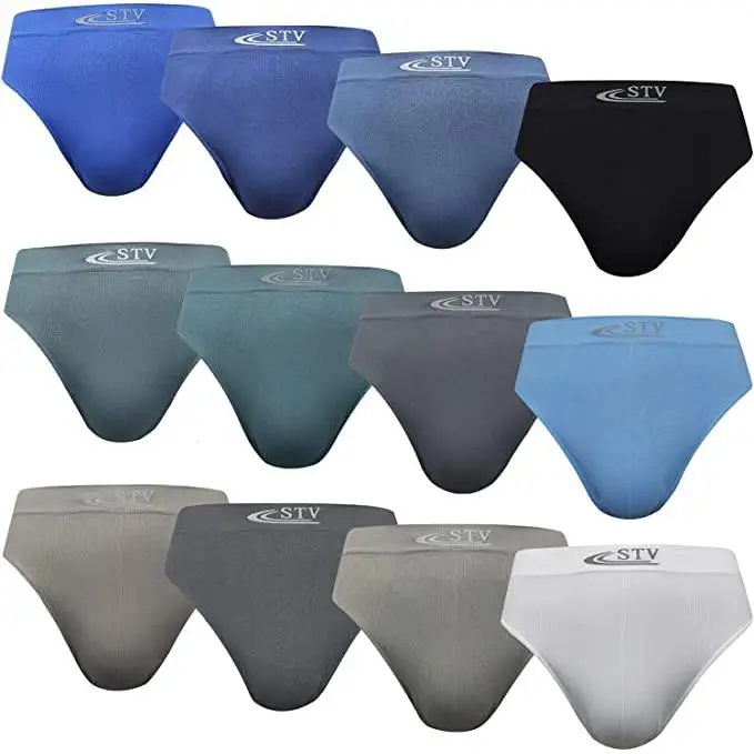 Dacada2005 12 calzoncillos Slip Licra oscuros tamaño M - L - XL- XXL - XXXL sin costura STV Licra