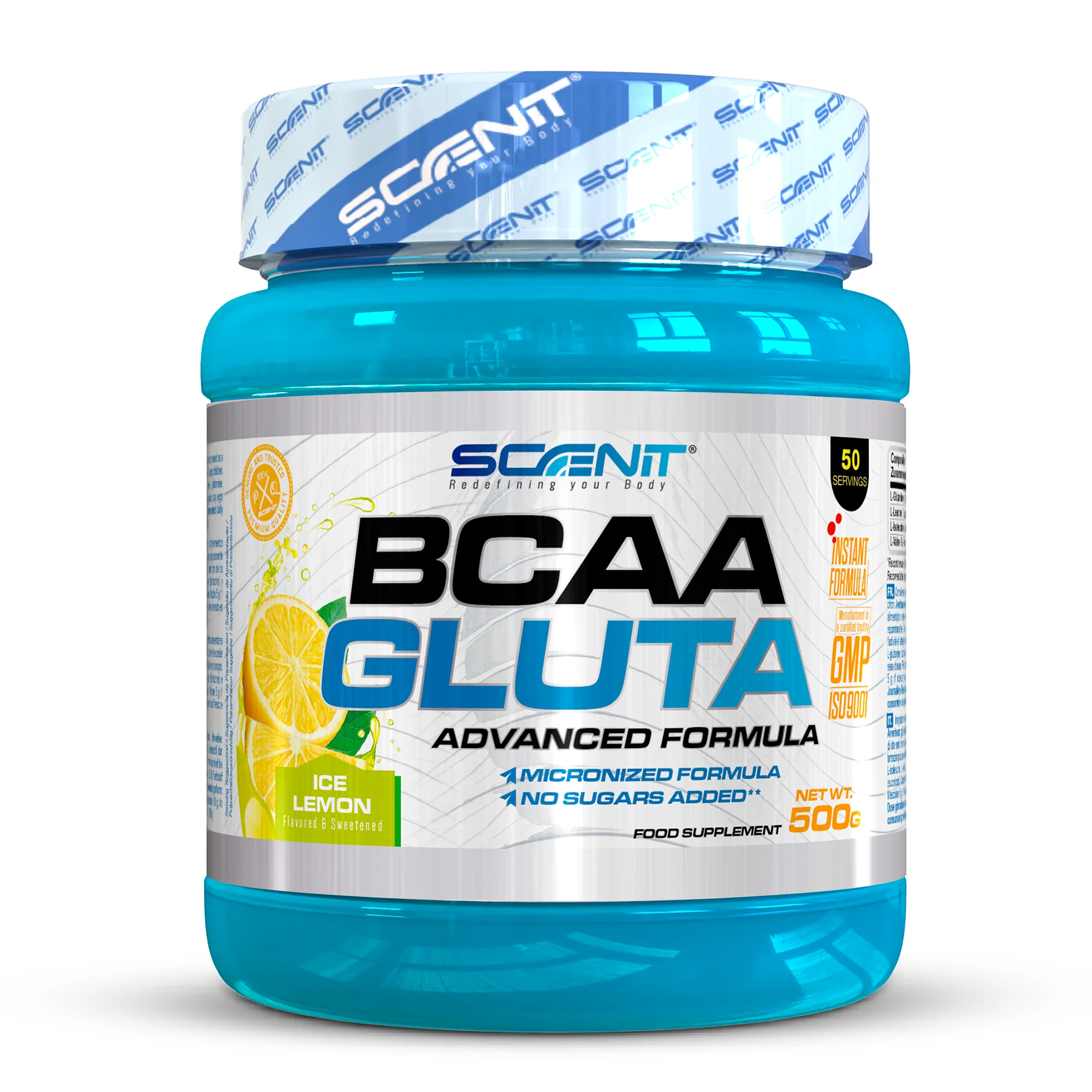 BCAA Glutamina - Scenit BCAA GLUTA - 500 g - BCAA Glutamine - Aminoacidos ramificados con glutamina - Aminoacidos bcaa y glutamina - BCAAs aminoacidos - Aminoacidos ramificados en polvo