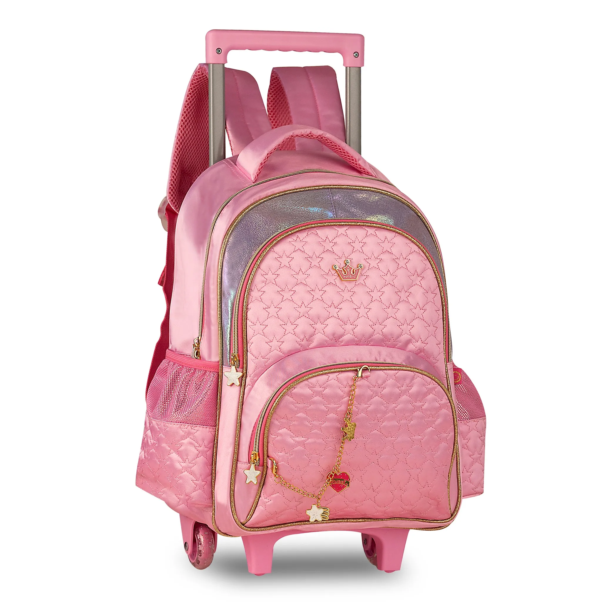 ♥Mochila Escolar con Ruedas para Niños de 5-12 Años | Gran Capacidad 40x30x13cm | 3 Compartimentos + 2 Bolsillos | Carro Integrado y Resistente | Ideal para Viaje, Excursiones y Colegio - Regalo
