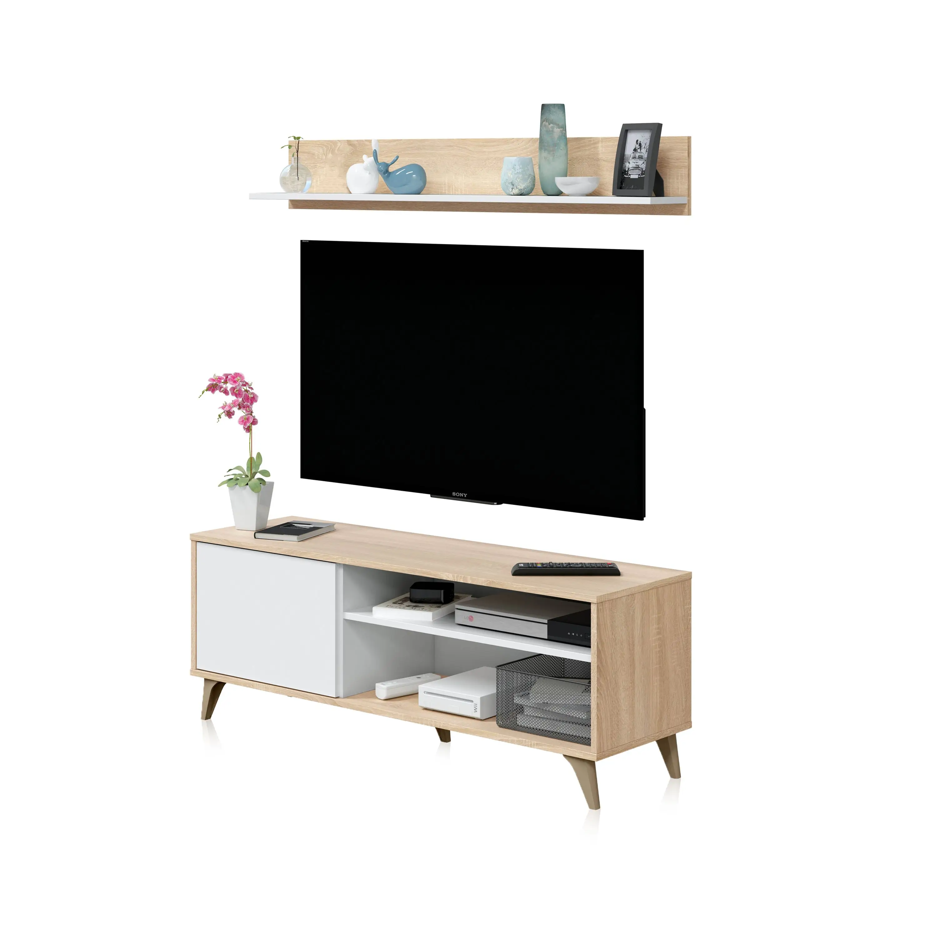 Habitdesign -Mueble TV con estante Kikua Plus