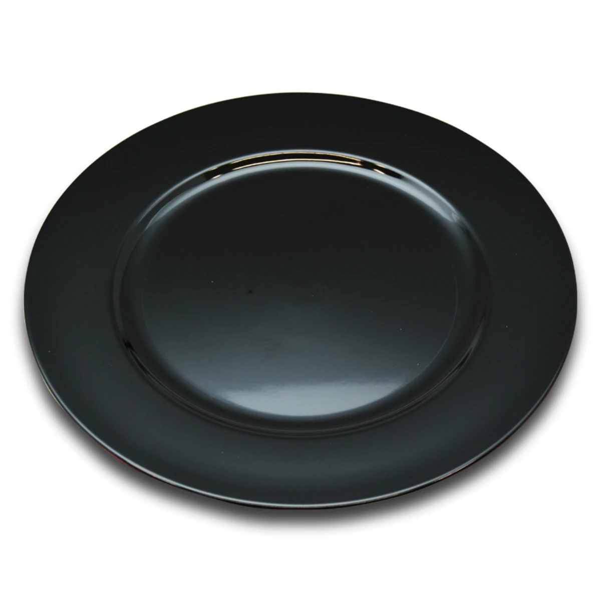 PACK DE 6 BAJO PLATOS DE PLÁSTICO NEGROS CON UN DIAMETRO DE 33CM BIKAIN