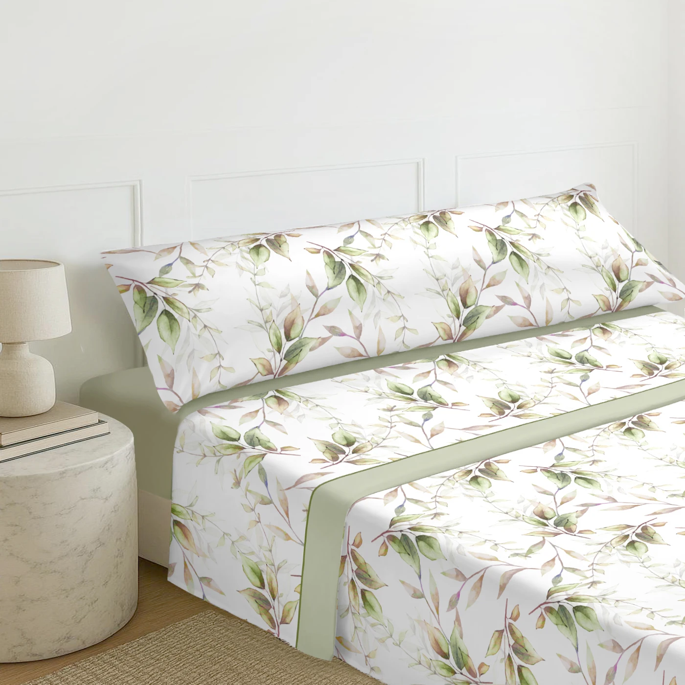 Juego Sábanas Estampadas de Cama 50% algodón/50% poliéster,  Juego de Sábanas para Verano, Entretiempo. Incluye 3 Piezas: 1 Sabana Bajera Ajustable, 1 Sabana Encimera y 1 Funda de Almohada