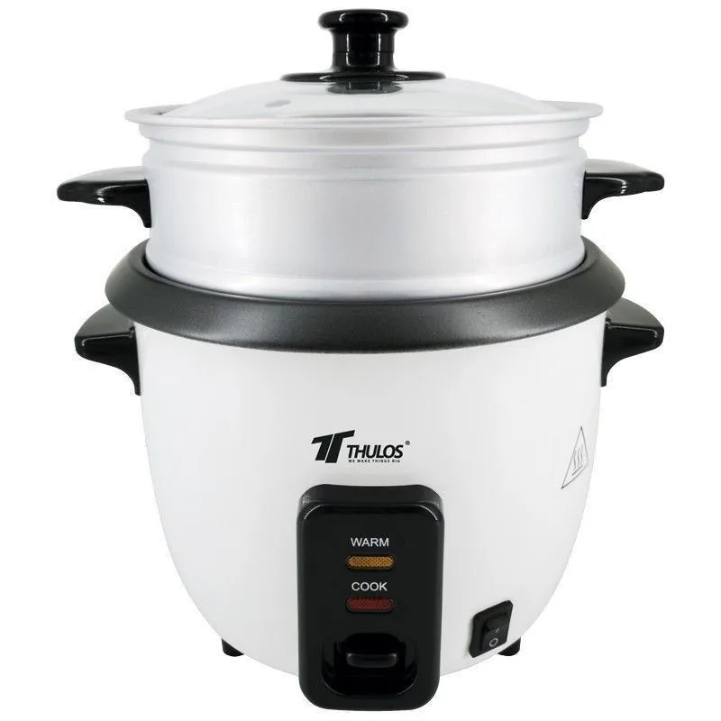 Arrocera Eléctrica de 1.0L - Ideal para 4-5 Raciones, Función de Mantener Caliente - Incluye Cuchara y Vaso Medidor - Protección Contra Sobrecalentamiento. THULOS TH-RK10