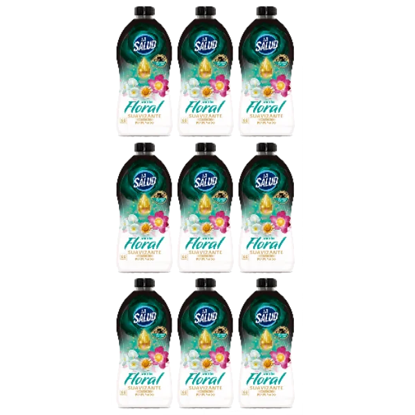 Pack of 9 - la salud softener 360 doses, 9 bottles, floral garden concentrate #1