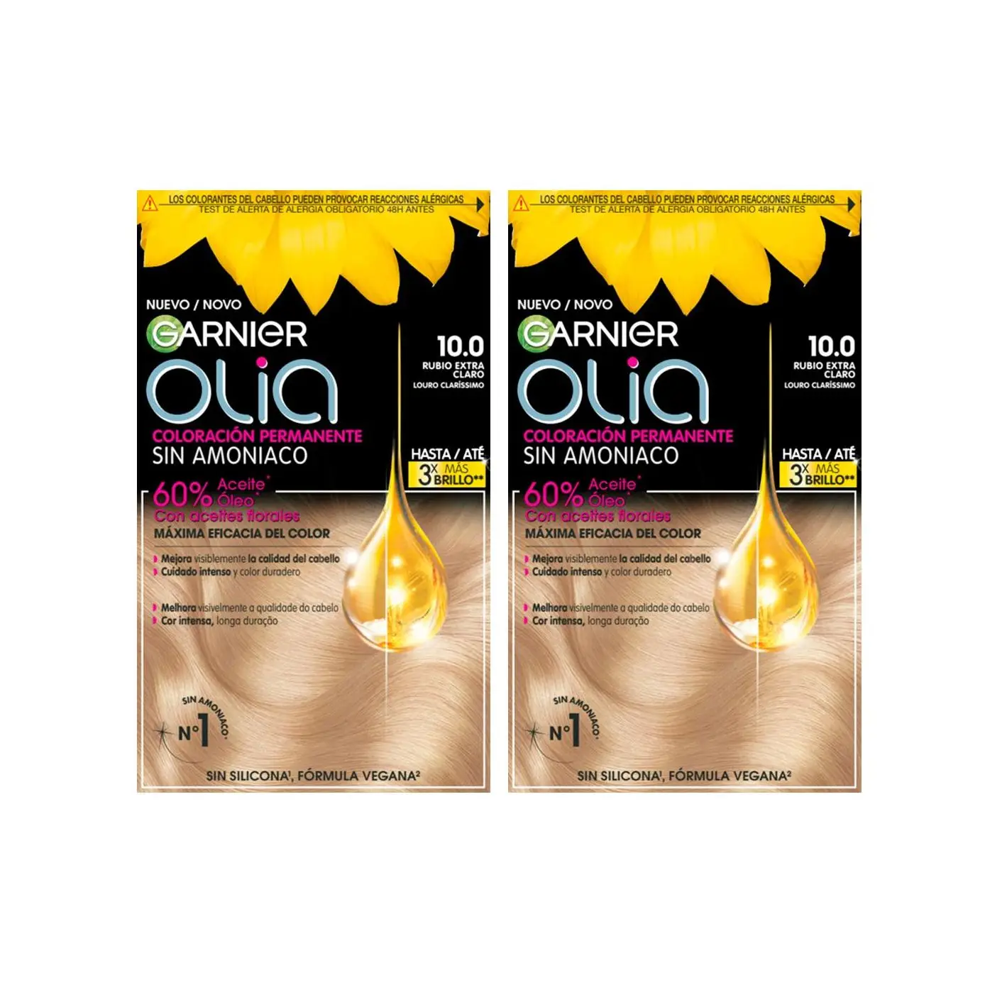 GARNIER | Duplo Olia coloración permanente sin amoniaco con aceites florales y una máxima eficacia del color *En la crema colorante