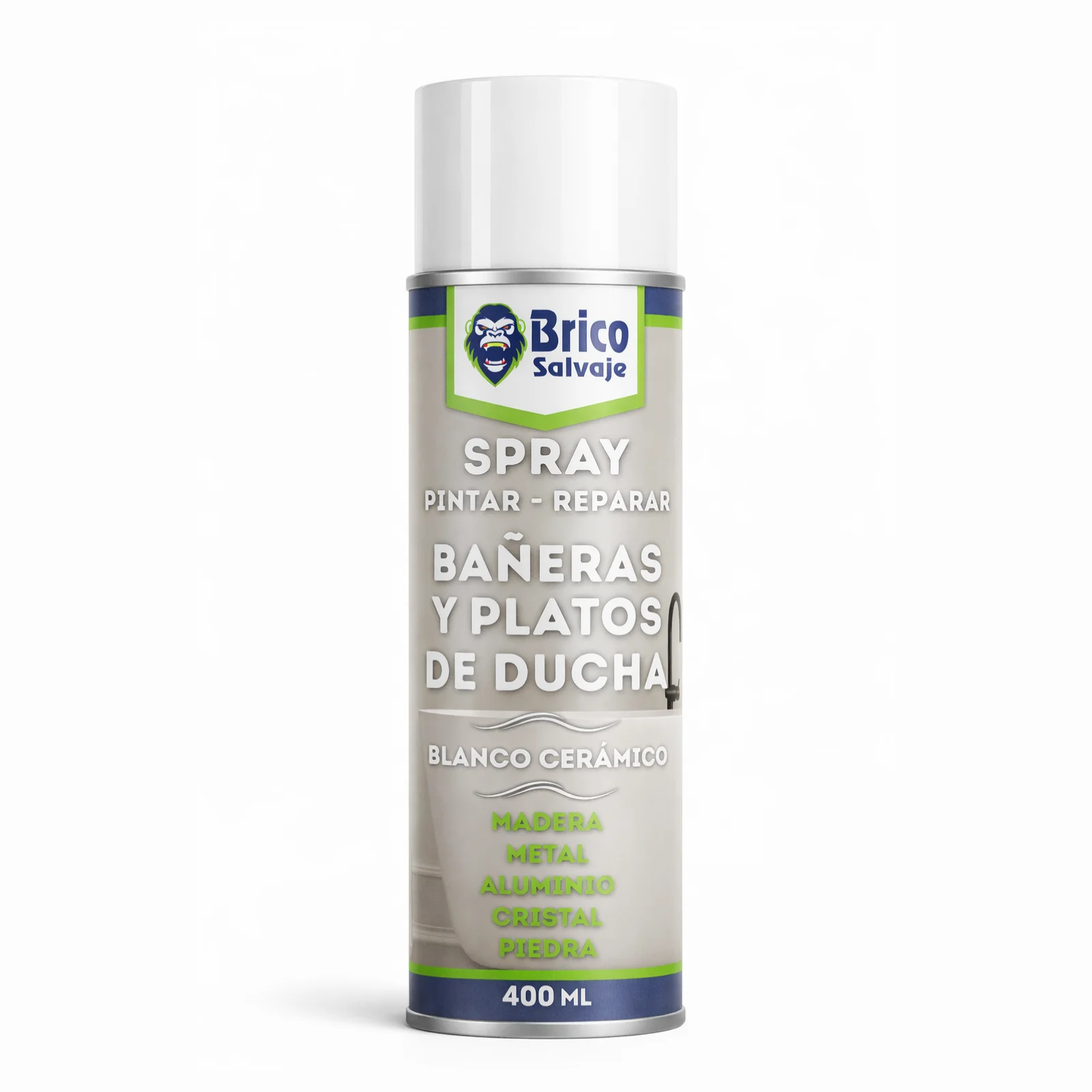 Spray Pintura para Bañeras y Platos de Ducha Blanco Cerámico 400 ml – Reparación y Renovación Multisuperficie