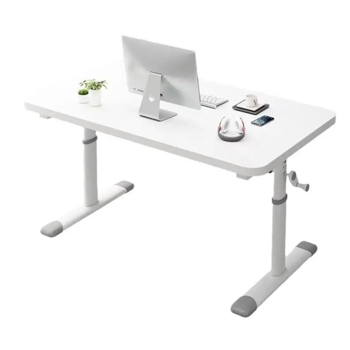 Lifting Desk, High Adjustable Lift Table 63-90cm, Computer Desk Office Study Writing Studio Computer, Laptop, Worktable, Playtable, metal leg 120*60cm White