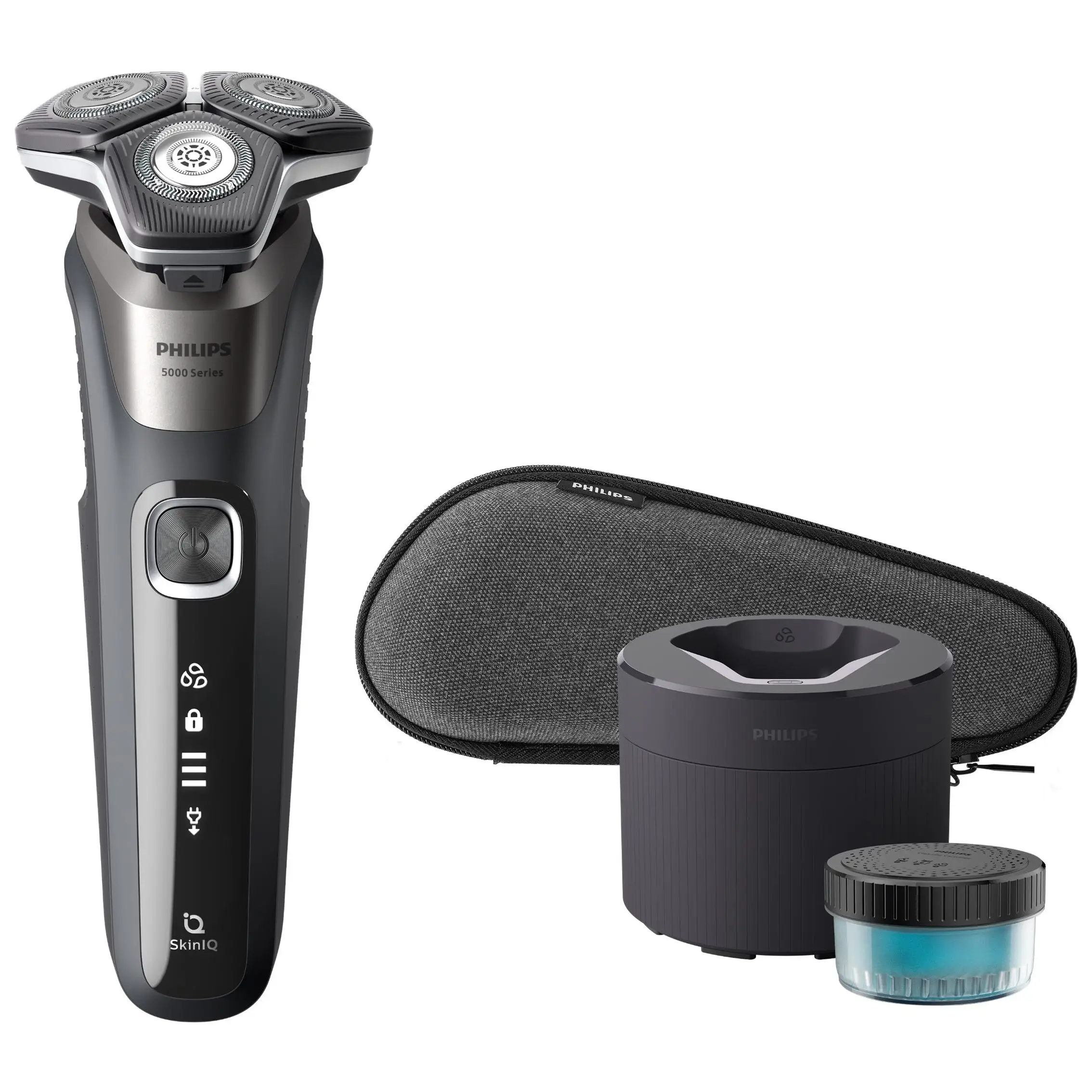 Philips Serie 5000 Afeitadora Eléctrica para Hombre, Cuchillas SteelPrecision, Sensor de Densidad de la Barba, Cabezales con movimiento 360º, Uso en S