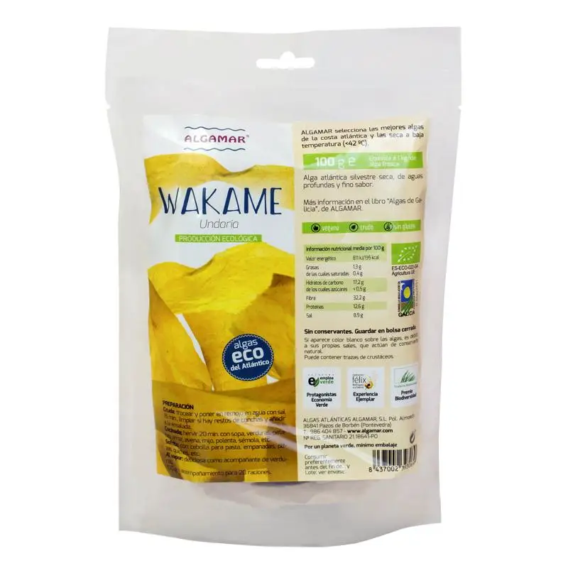 Alga wakame bio Algamar 100 grams