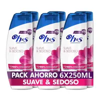 Champú H&S Suave y Liso 6x250ml