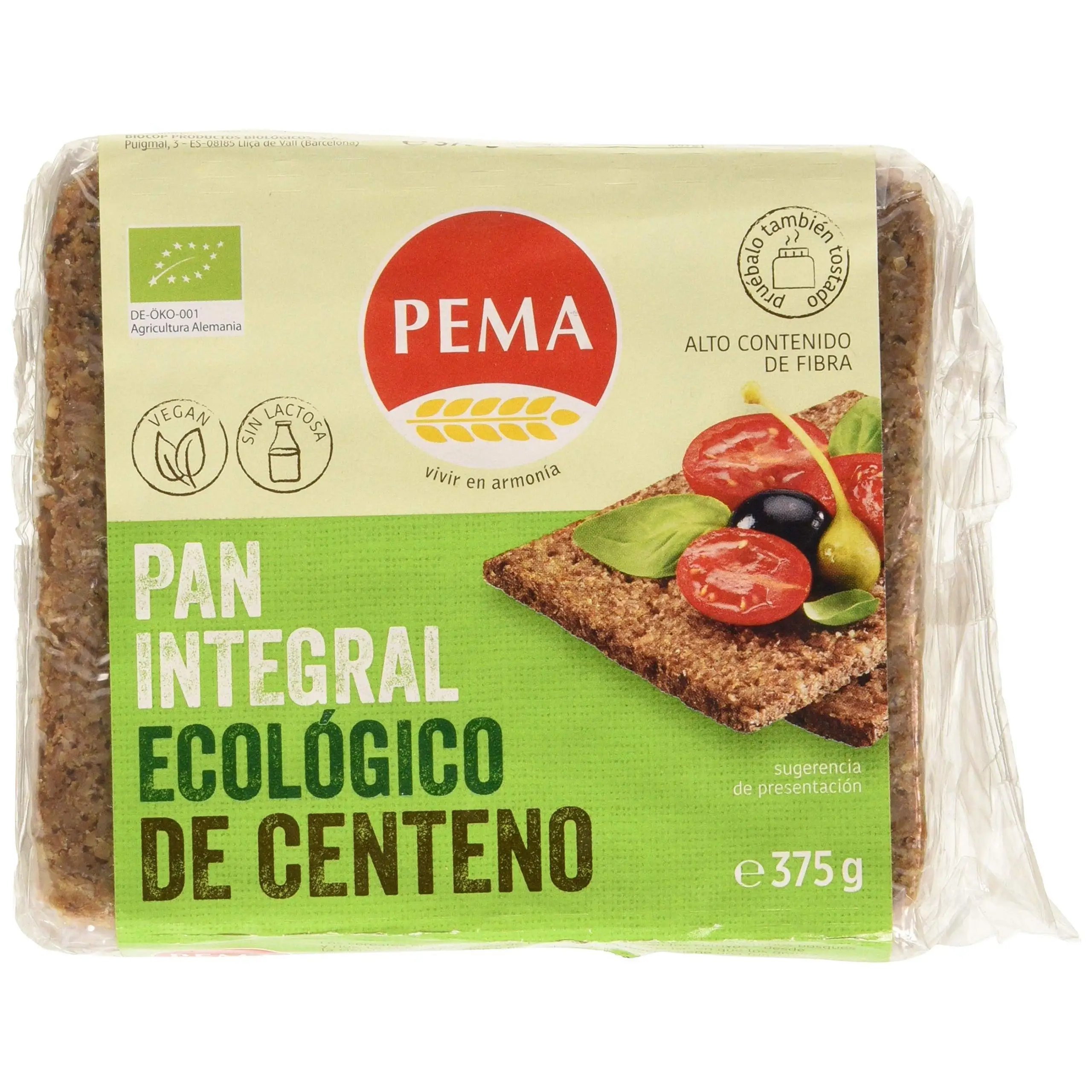 Pan Centeno Integral Pema 375 G