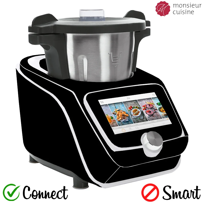APCym Vinilo Adhesivo para Máquina Cocinar Monsieur Cuisine Connect de Lidl Mod. NEGRA LISA TABLA OPCIONAL