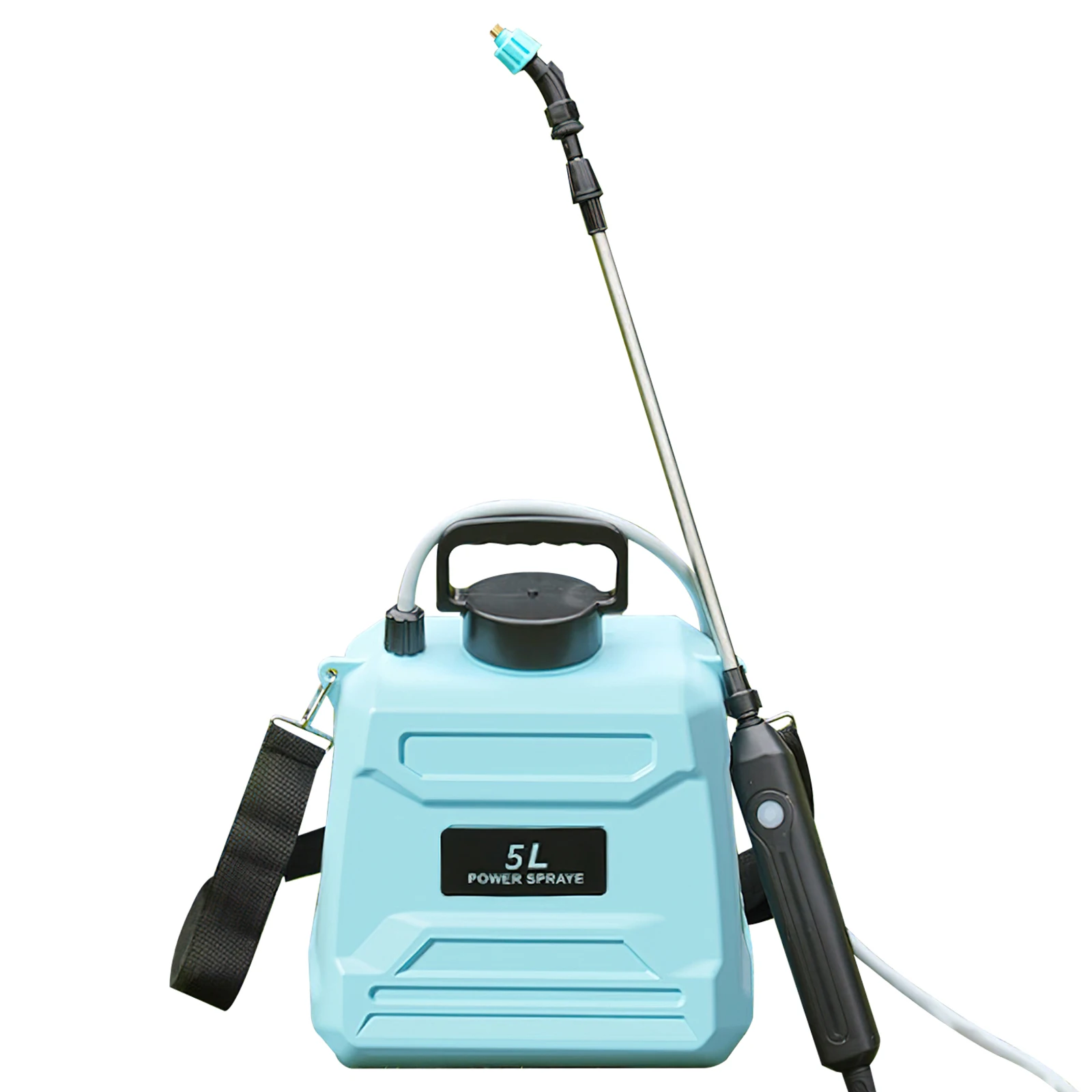 Pulverizador eléctrico de 5L montado en el hombro con pistola pulverizadora, batería de 120Min y USB recargable para plantas de jardín, césped, riego de granjas,