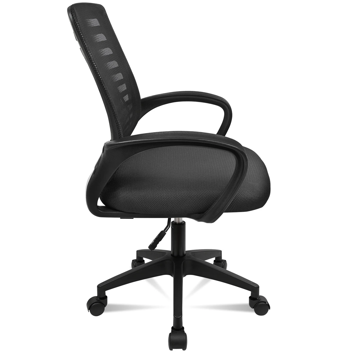 T-lovendo ergonomic office chair or desk with wheels and Lumbar support. Ideal computer and office. Swivel and with breathable fabric. Black