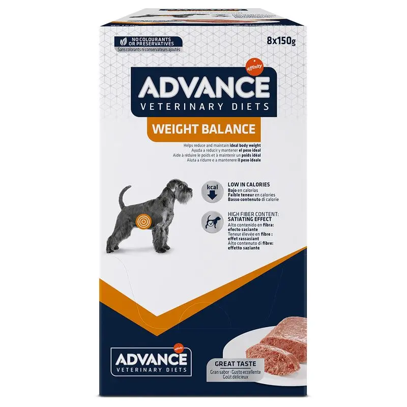 Advance Weight Balance Veterinary Diets Comida Húmeda para Perros (8 unidades x 150gr)