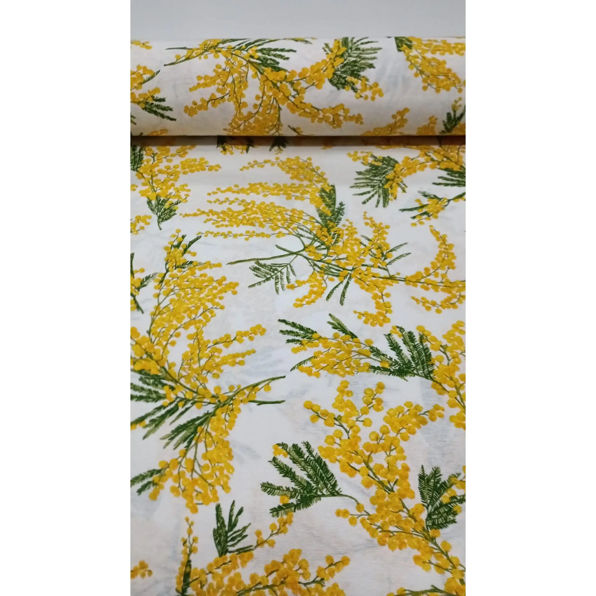 Ferrero Tejidos - Loneta Estampada MIMOSA UNICO. Ancho 2.80 metros, Largo a escoger de  0.50 a 0.50 metros en una sola pieza continua. Para confeccionar, manualidades, costura, tapizar, forrar, mantelería... Apto para lavadoras.