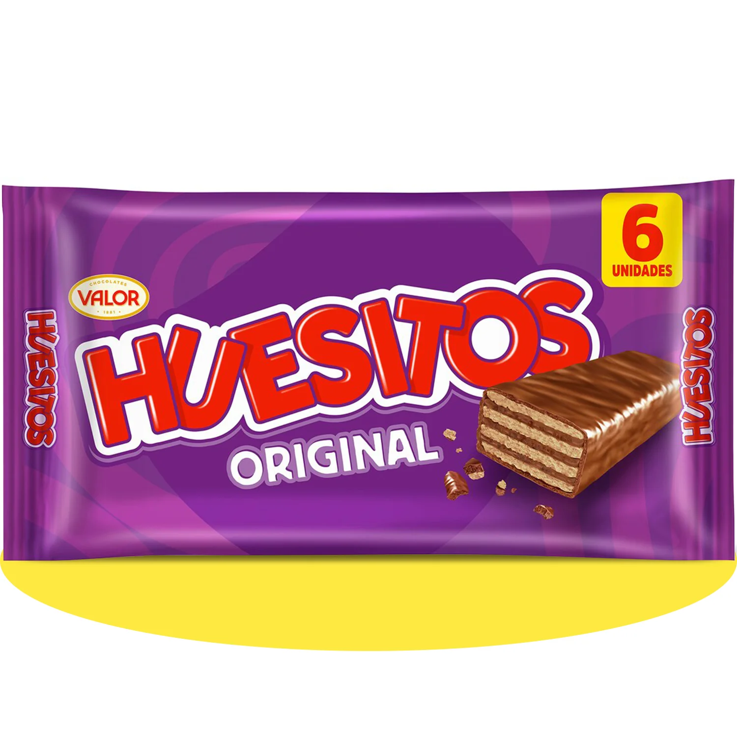 Huesitos Original Pack Ahorro 6 Unidades, Barritas de Barquillo Recubiertas de Chocolate con Leche, Chocolate VALOR, 20g por Barrita, 6 Unidades