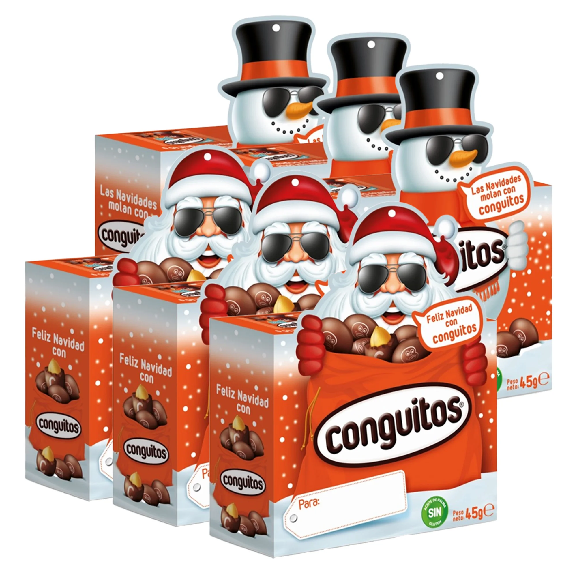 Conguitos Lote de Navidad de 6 Estuches Navideños 45G