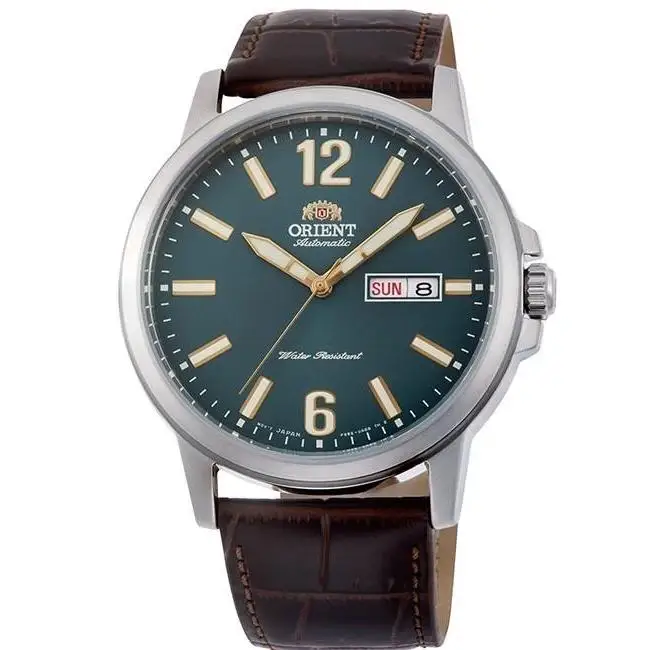 Reloj Automático Hombre Orient Commuter RA-AA0C06E verde correa cuero