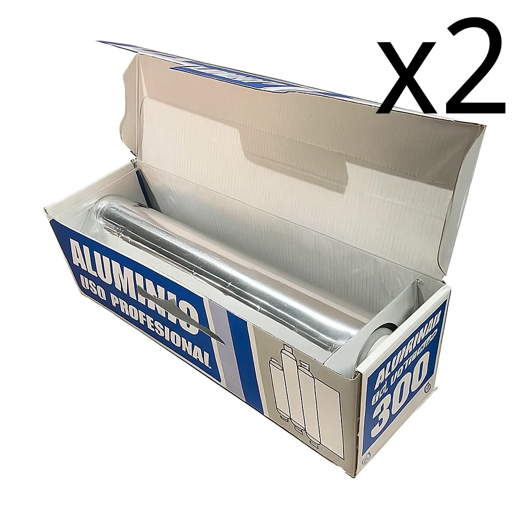 2 Uds Rollo Papel Aluminio 1kg Cocina/Peluquería Alta Resist
